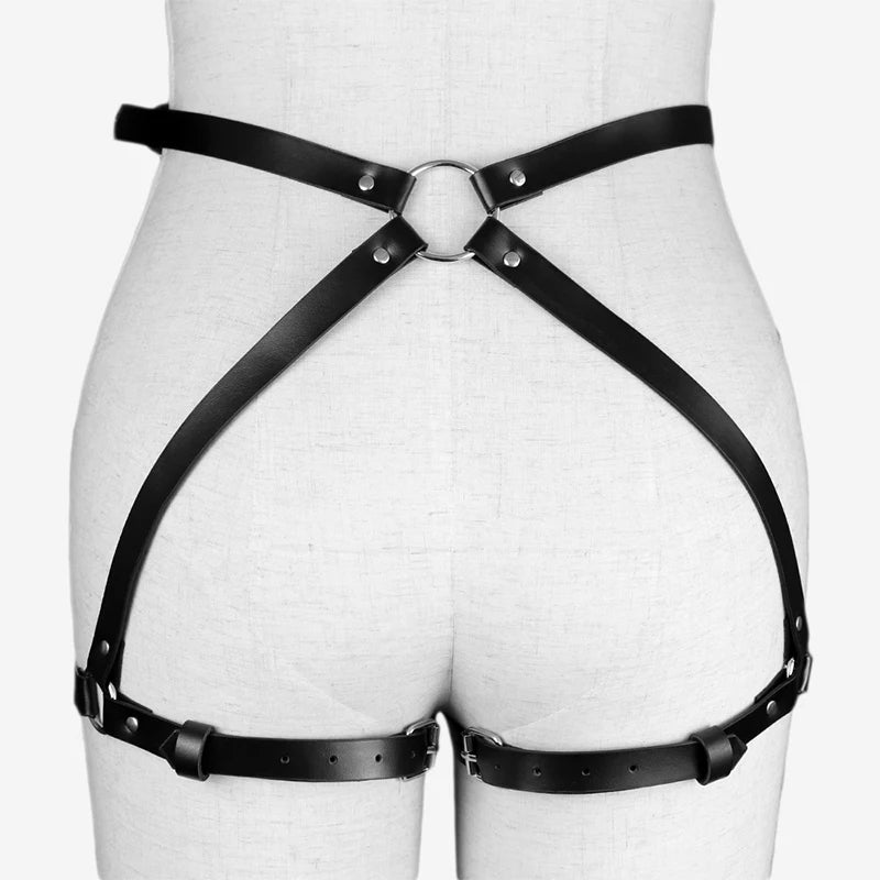 Bdsm Bondage Leg Harness Garter Belt Erotic Lingerie Women Body Garters Gothic Lenceria Mujer Sexy Bow PU Leather Harness Belts Aviola