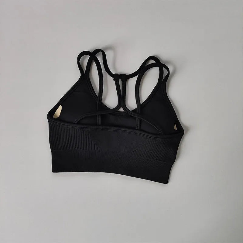 Women Breathable Sports Bra  Anti-sweat Fitness Top  Seamless Yoga Bra Gym Crop Top Brassiere Push Up Sport Bra Gym Workout Top Aviola