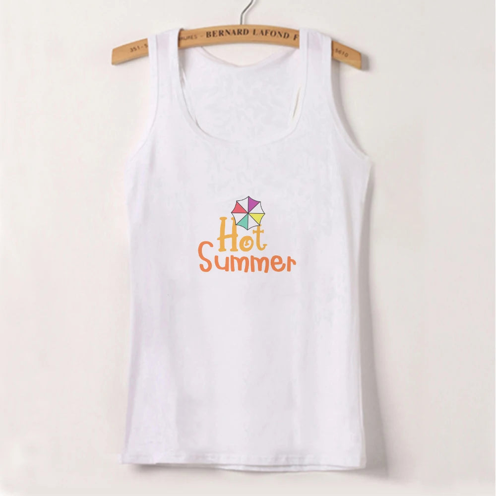 2024 Europe and the United States street new print season art text short sleeve women Y2K women's T-shirt vest halter Aviola