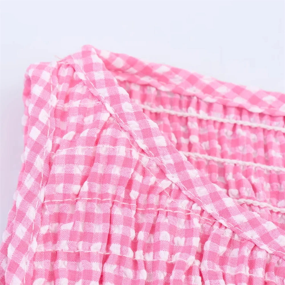 BM&MD&ZA2025plaid round neck sleeveless vest dress casual versatile stretch dress summer new women's clothing Aviola