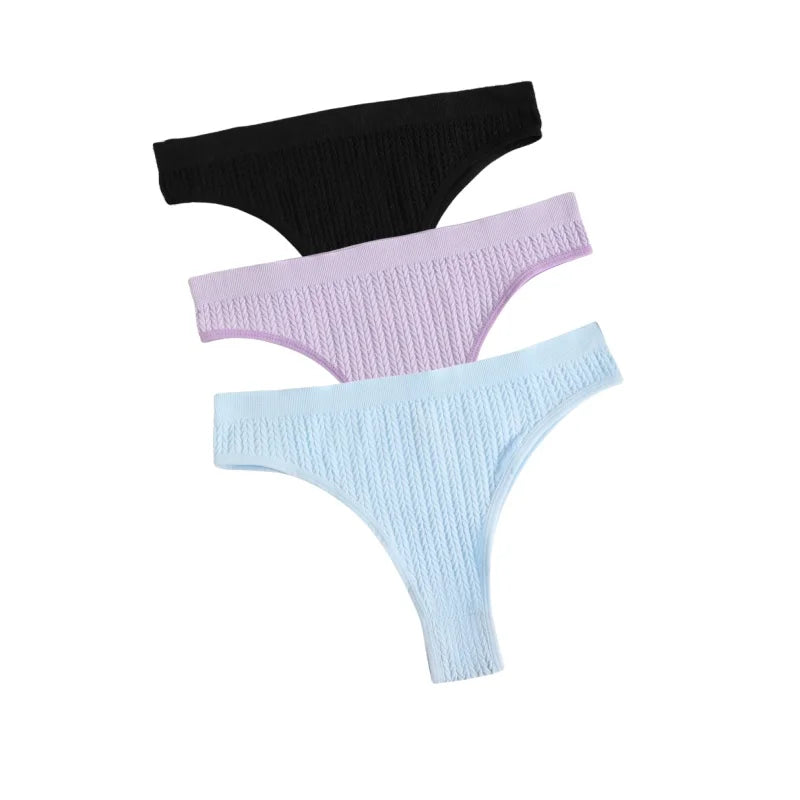 3Pcs/Set Seamless Panties Women Low Waist Briefs Soft Underwear Solid Color Sexy Lingerie Female Underpants Stretch Panty Aviola