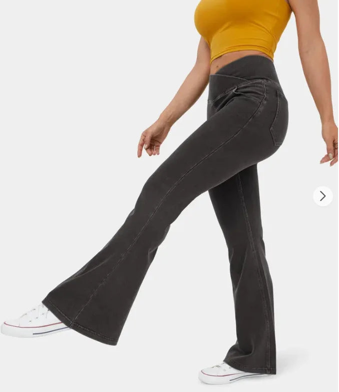 Denim Pant Women Jeans Long Flare Pants Slim Mom Jeans High Waist Yoga Trousers Y2k Streetwear Elegant Splice Sexy Work 2025 Aviola