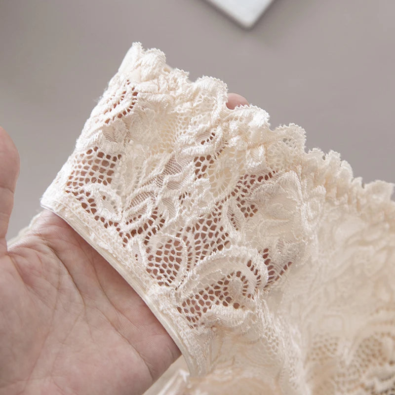 5PCS Cotton Panties Women's Fashion Floral Lace Briefs Set Patchwork Hollow Out Sexy Female Underwear Lingerie Aviola