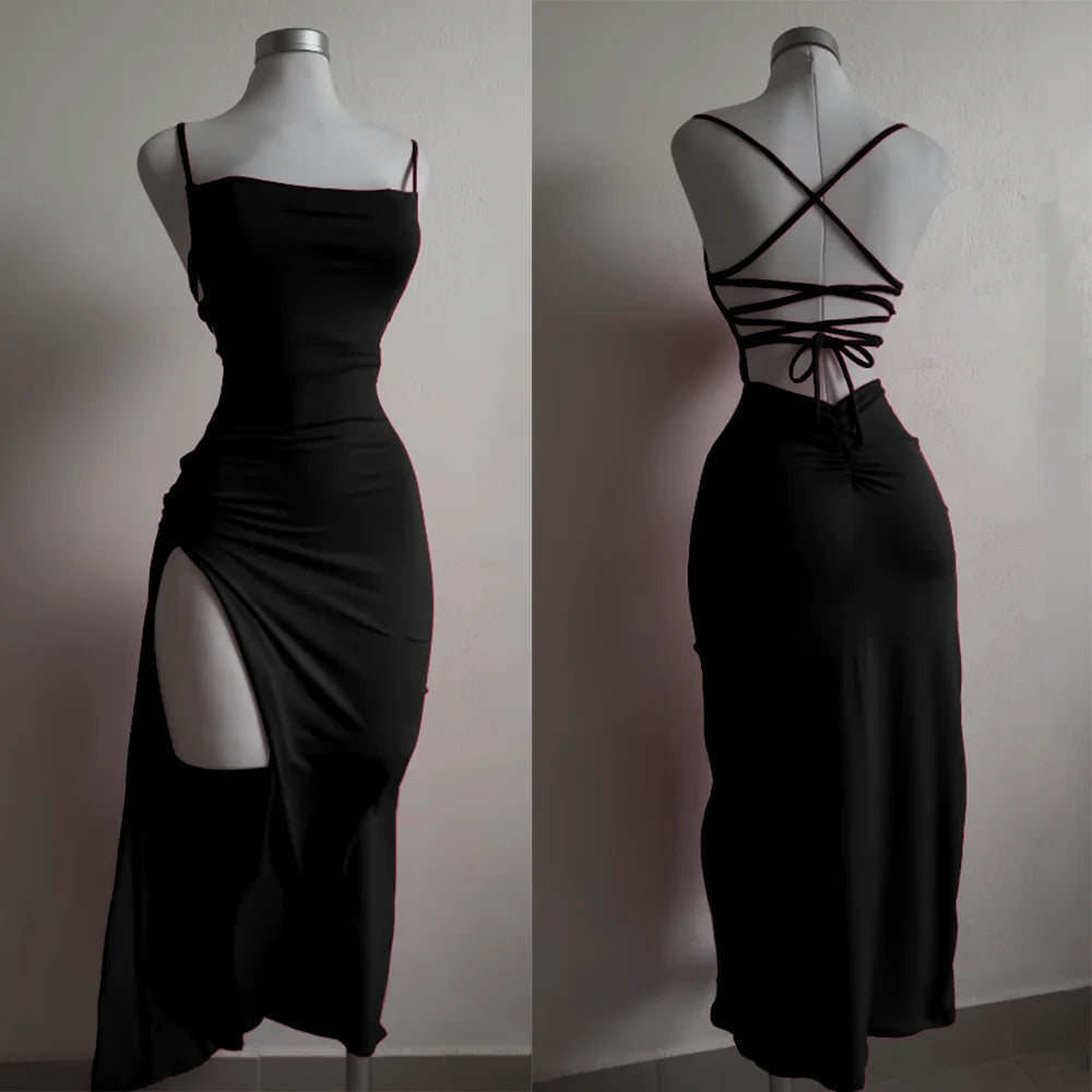 2024 explosive new dress summer high sensibility halter strap Spice Girl bag hip dress Aviola