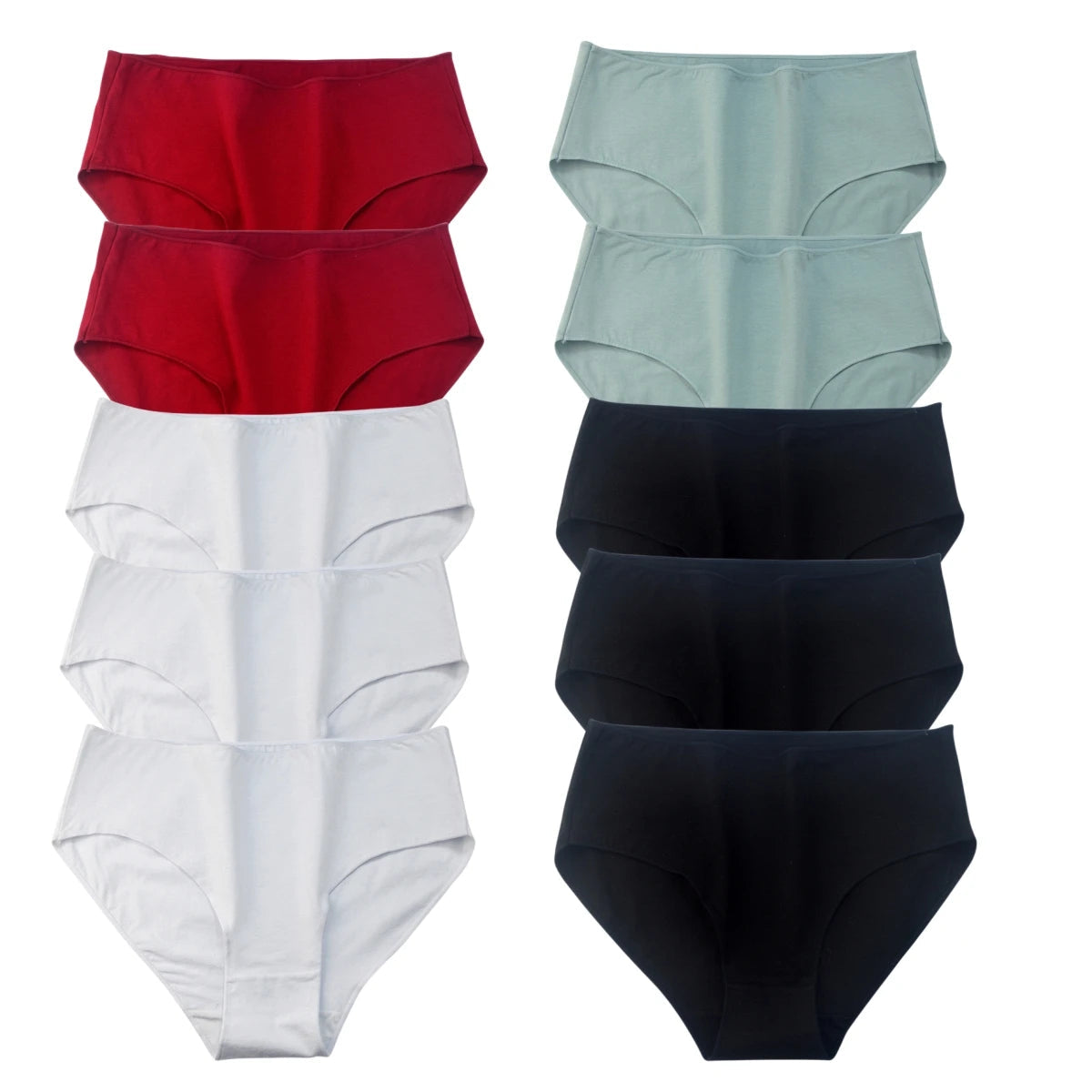 10Pcs/Set Cotton Panties Women Comfort Briefs Female High Waist Underwear Underpants Solid Color Intimates M-2XL Aviola