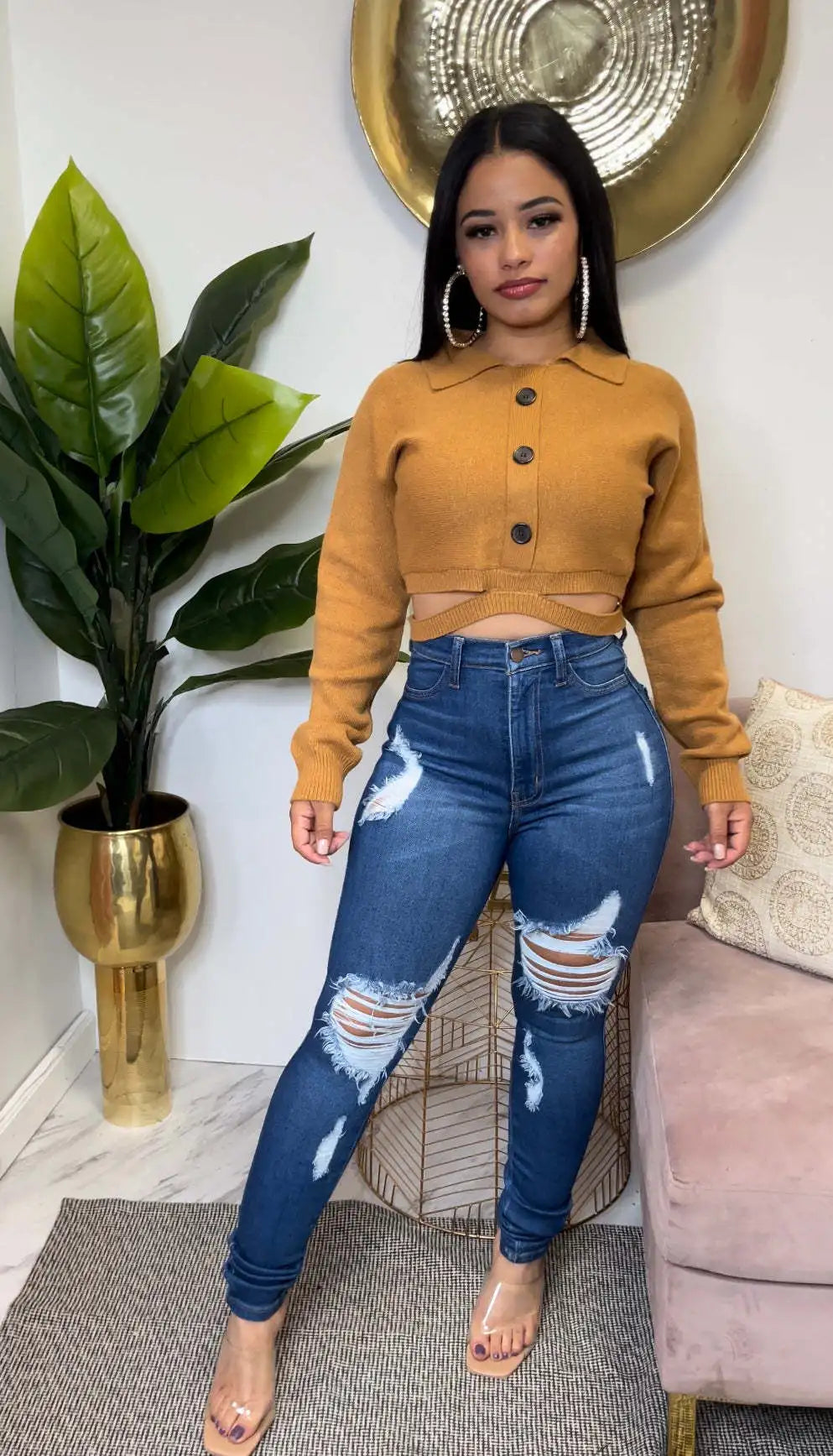 Jeans Women Hole Denim Pencil Pants Ripped Distressed Washed Stretch Mom High Waist Straight Ankle Length Trousers Streetwear Aviola