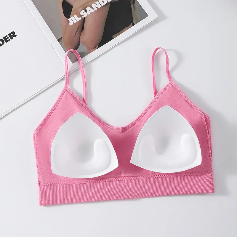 Women Bra Low Waist Briefs Set Seamless Sports Bras Non-wire Bralette Sexy Lingerie Set Female Comfort Ribbed Underwear Set Aviola