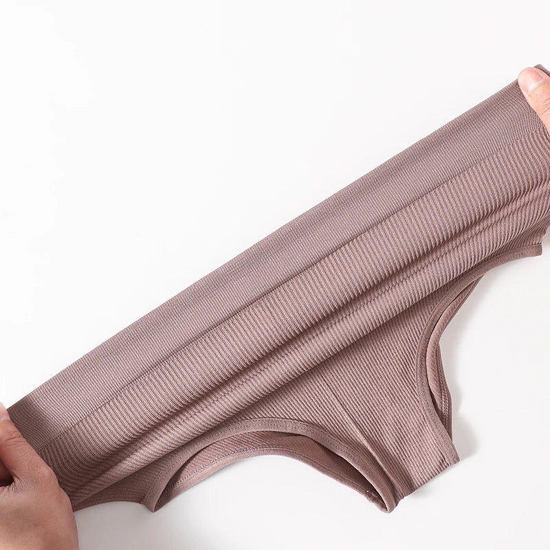 5Pcs/Set Sexy Panties Women Comfort Briefs Soft Intimate High Rise Panty Female Lingerie Solid Color Underpants M-XL Aviola