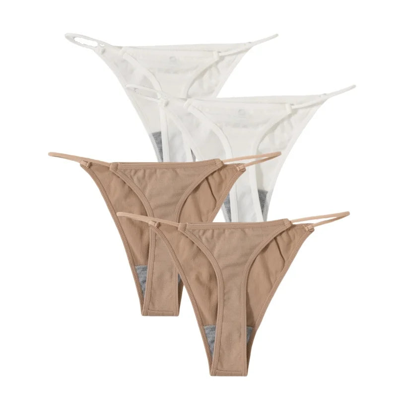 4Pcs/Set Women G-String Seamless Panties Underwear Sexy Lingerie Low Rise Thongs Female G-String High Cut Pantys Aviola