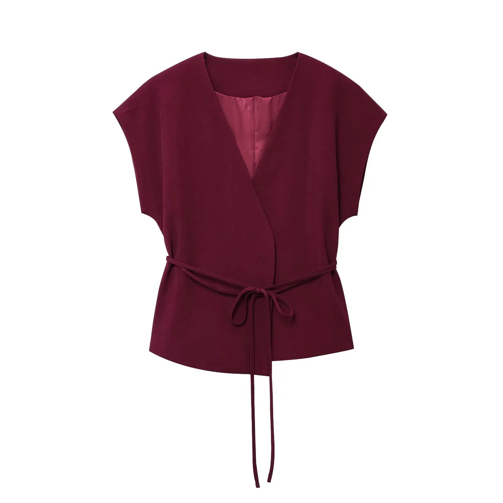 UNIZERA 2025 New Arrivals Women's Wear Elegant V-neck Sleeveless Lace-up Vest Jacket + High-waisted Casual Wide-leg Pants Set Aviola
