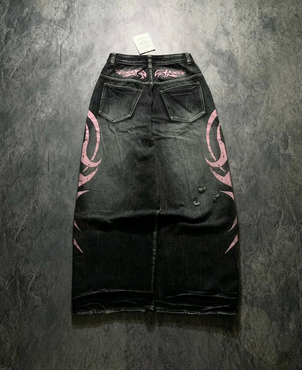 Denim Pant Women Jeans Wide Leg Long Pants Hole High Waist Straight Trousers Y2k Streetwear Print Mom Jeans Casual Loose 2025 Aviola