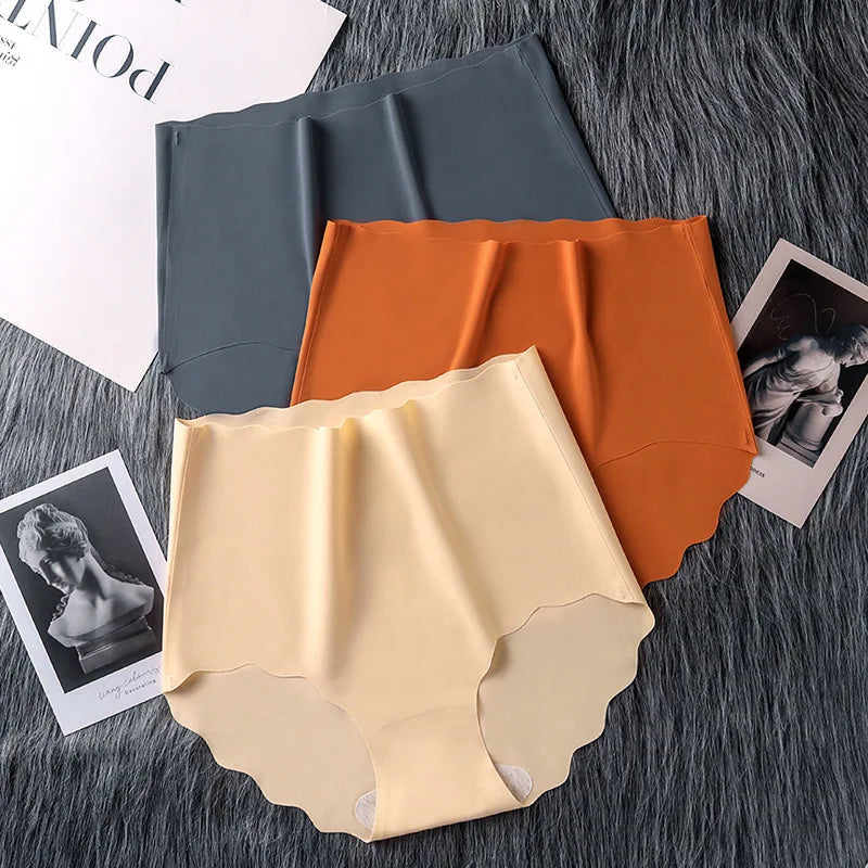 10Pcs/Set Panties Women Seamless Briefs Ice Silk High Rise Panties Female Underpants Solid Comfy Underwear Lingerie Aviola