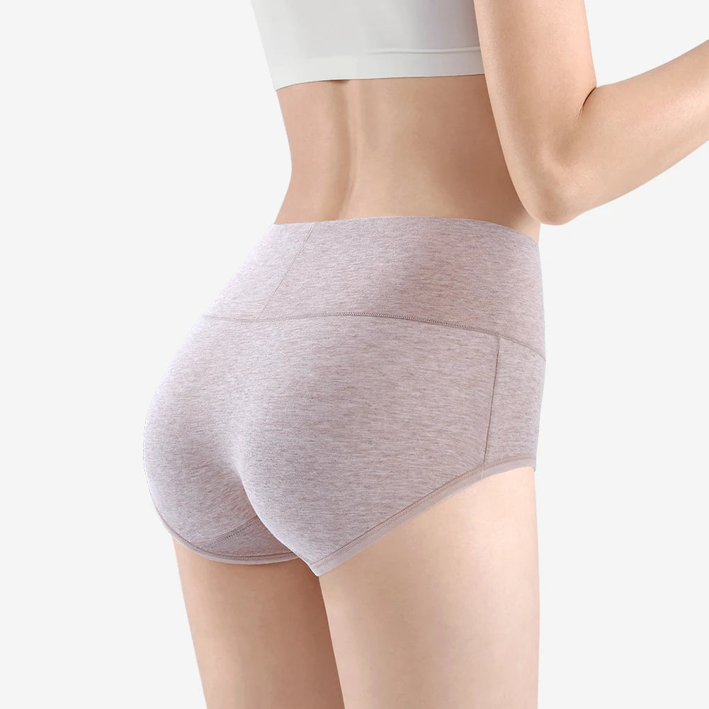 4pcs Womens Underwear Cotton Plus Size high waist Cotton Panties Ladies Comfortable Soft Breathable Elastic Briefs Aviola