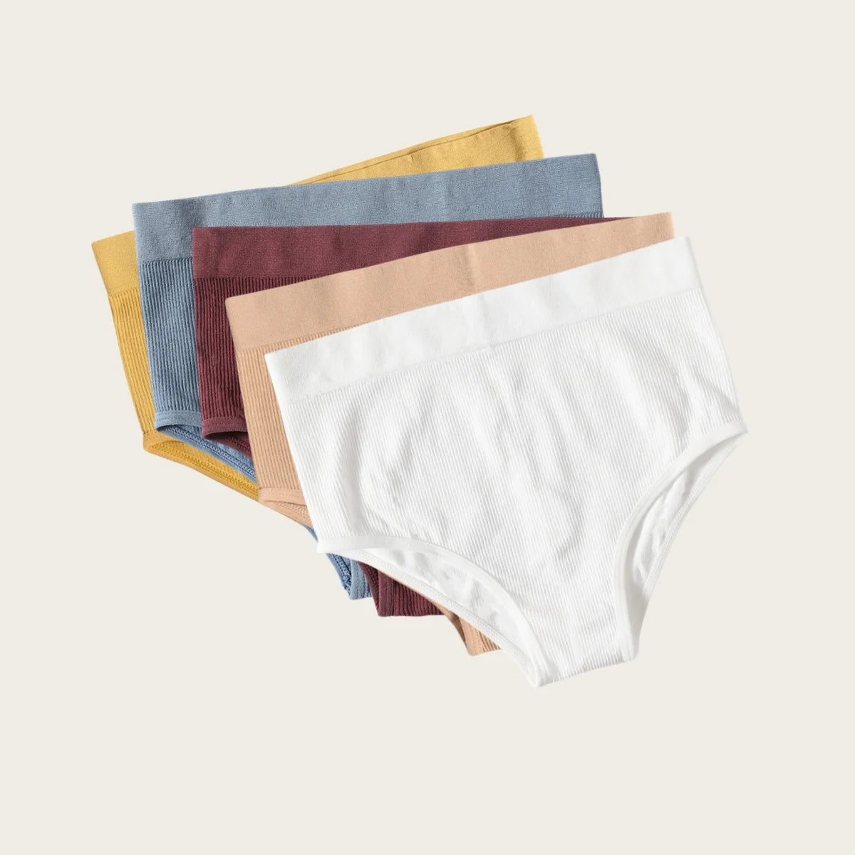 5Pcs/Set Sexy Panties Women Comfort Briefs Soft Intimate High Rise Panty Female Lingerie Solid Color Underpants M-XL Aviola
