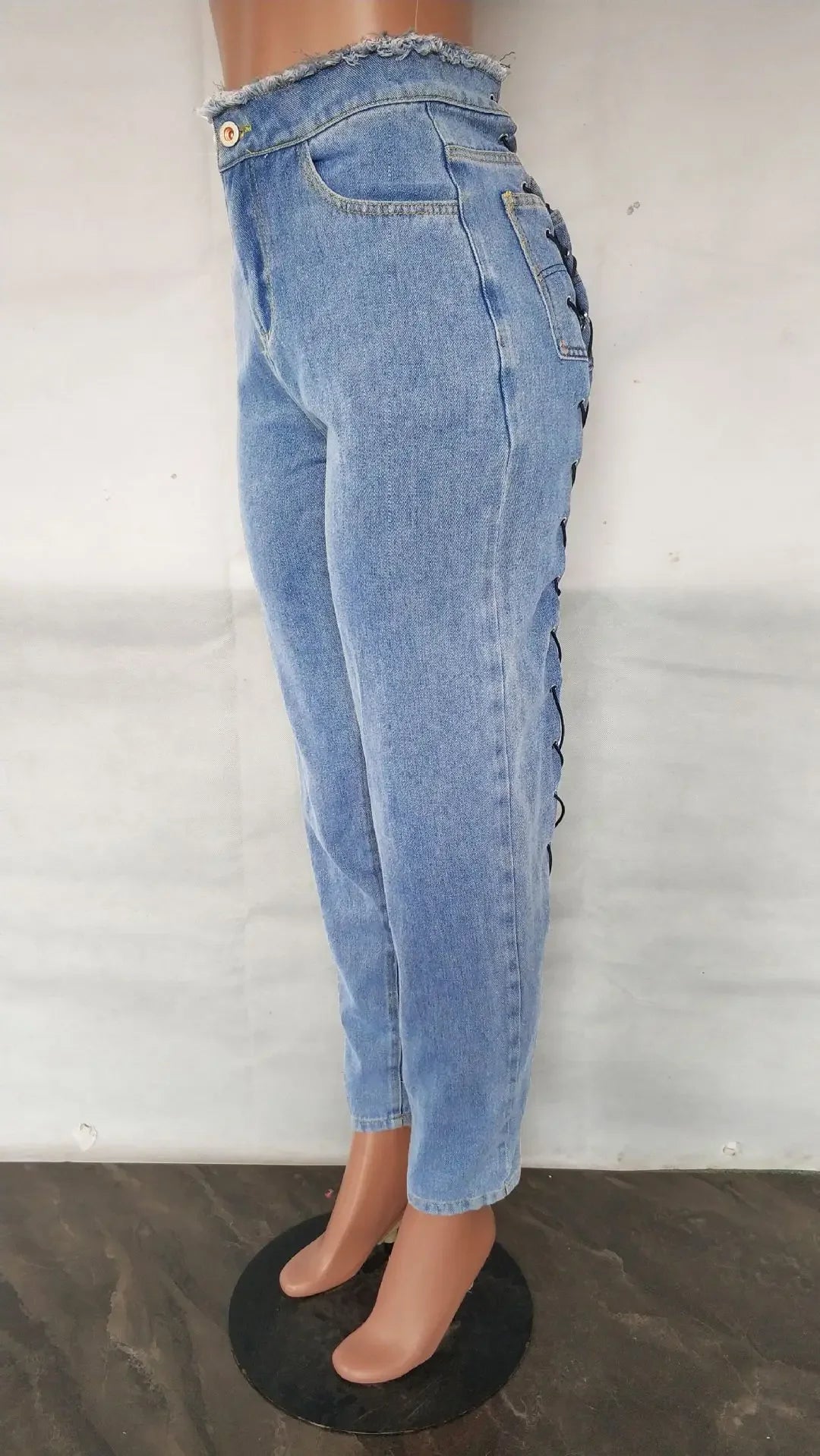 Ankle Length Jeans Hollow Spliced Sexy Jean Pencil Denim Pants Women Solid Washed Skinny Pockets High Waist Punk Style 2025 Aviola