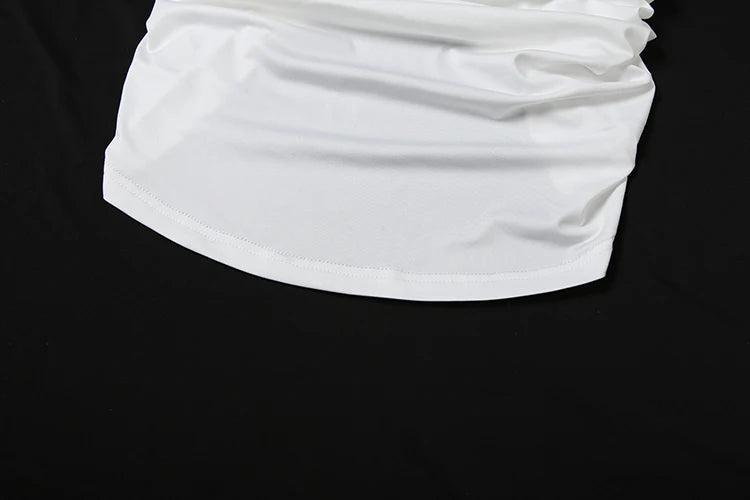 Nibber Skinny Backless Sexy Tank Tops Swing Collar Summer Cross Sleeveless Pleated Solid Elegant Party Streetwear Daily Vest Aviola
