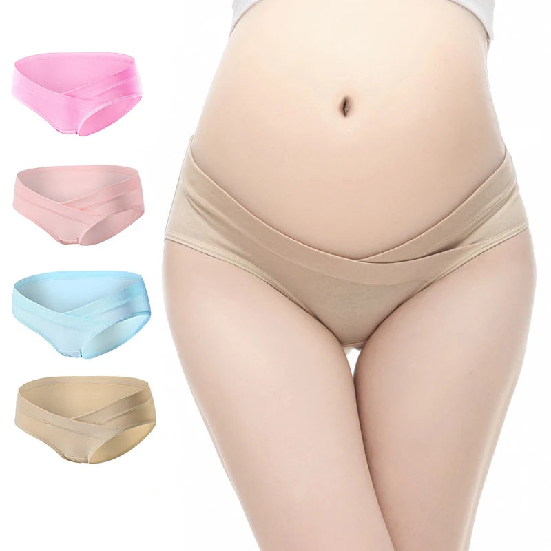 4 Pairs Pregnant Women Panties Underwear Cotton Pregnancy Low Waist Breathable Underwear Aviola