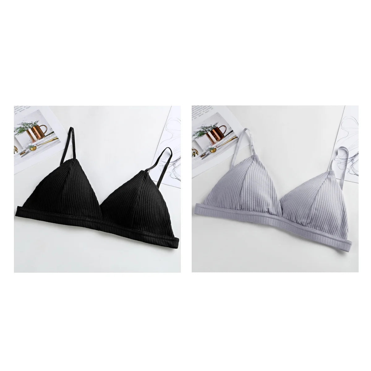 2Pcs/Set Cotton Bras For Women Push Up Bralette Sexy Lingerie Brassiere Female Wire Free Seamless Underwear Padded Bras Aviola