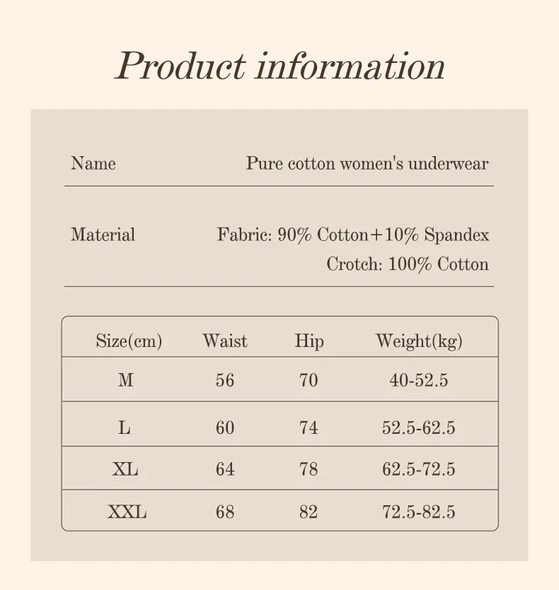 3pcs/Set Women's Cotton Panties Lady Panty Briefs Comfortable Soft Breathable Elastic Underwear Girl Underpants Aviola