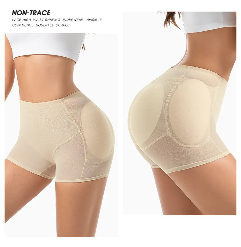 Women 4-Pad Butt Lifter Panties High Waist Tummy Control Shapewear Hip Enhancer Mesh Briefs Belly Slimming Body Shaper Shorts Aviola