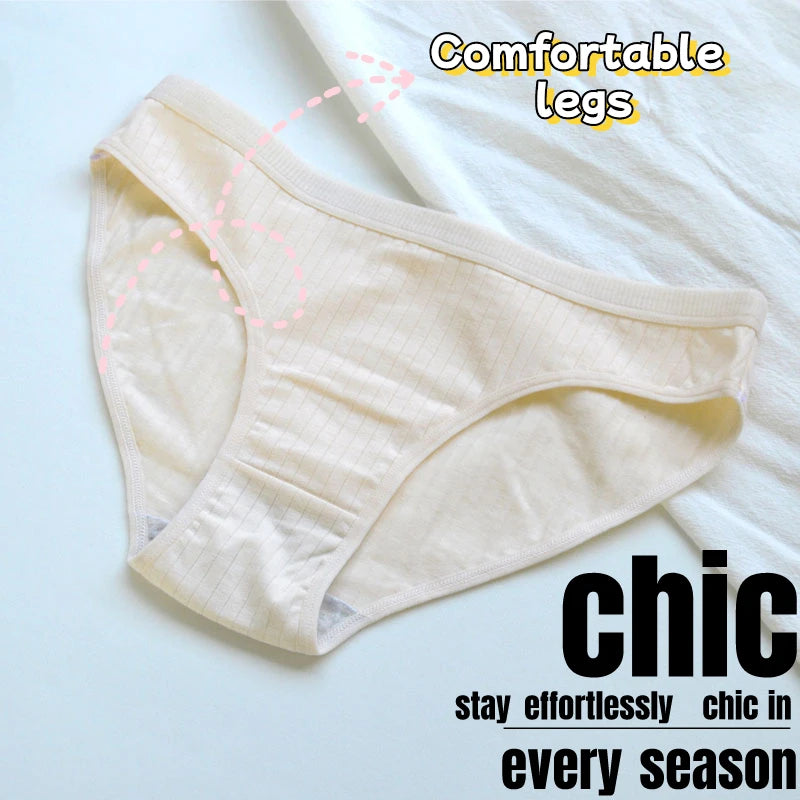 5pcs Women's Underwear Cotton Hipster Panties Low Rise Briefs Soft Strench Breathable Ladies Bikini Underwear M-XXL Aviola