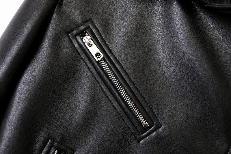 RARF Spring and Autumn 2024 The new belt detachable epaulet motorcycle jacket leather jacket Aviola