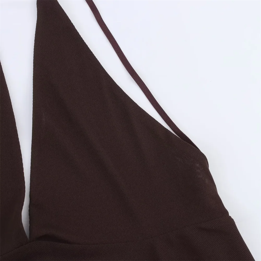 BM&MD&ZA2025asymmetric V-neck backless sling loose sexy holiday style dress summer new women's clothing Aviola