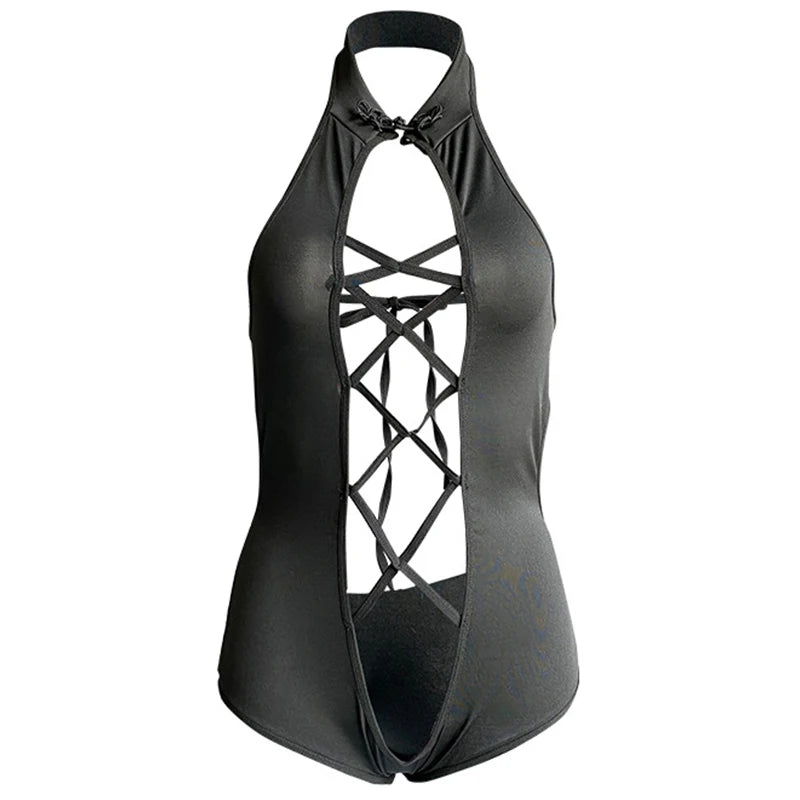 Sexy Crotchless Underwear Women Crossed Lines Hollow Bra & Brief Sets Porn Costume Backless Teddy Body Suits Erotic Lingerie Set Aviola