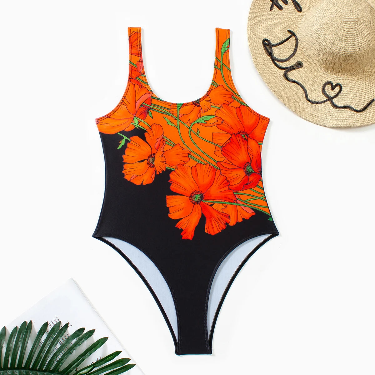 2025 New Sexy Floral One-Piece Swimsuit for Women's Sling Beach Play Seaside Vacation Ladies Monokini With Bloom Design Swimwear Aviola