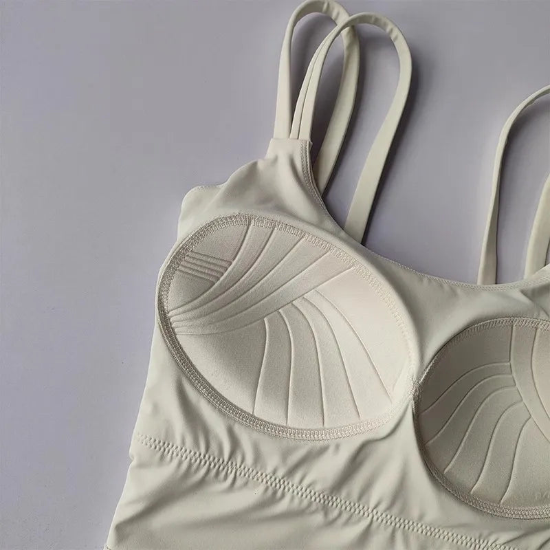 Women's Sports Bras Fitness Top, Sexy Lingerie, Push Up Fixed Pad, Yoga Bra, Back knotted Underwear, Running Vest, Gym Tops Aviola