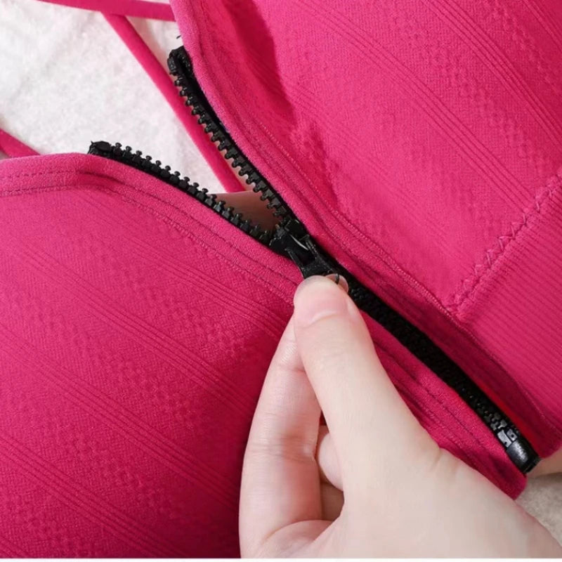 Seamless Bra Women Front Zipper Tube Tops Wrapped Chest Vneck Wireless Bra Comfort Tube Bra Beauty Back Underwear Sports Vest Aviola