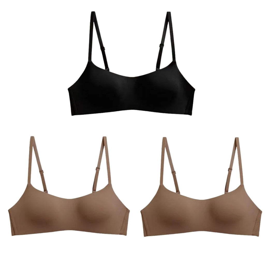 3Pcs/Lot Non-wire Push Up Bras For Women Seamless Underwear Female Sexy Lingerie 1/2 Cup Non-detachable Brassieres Aviola