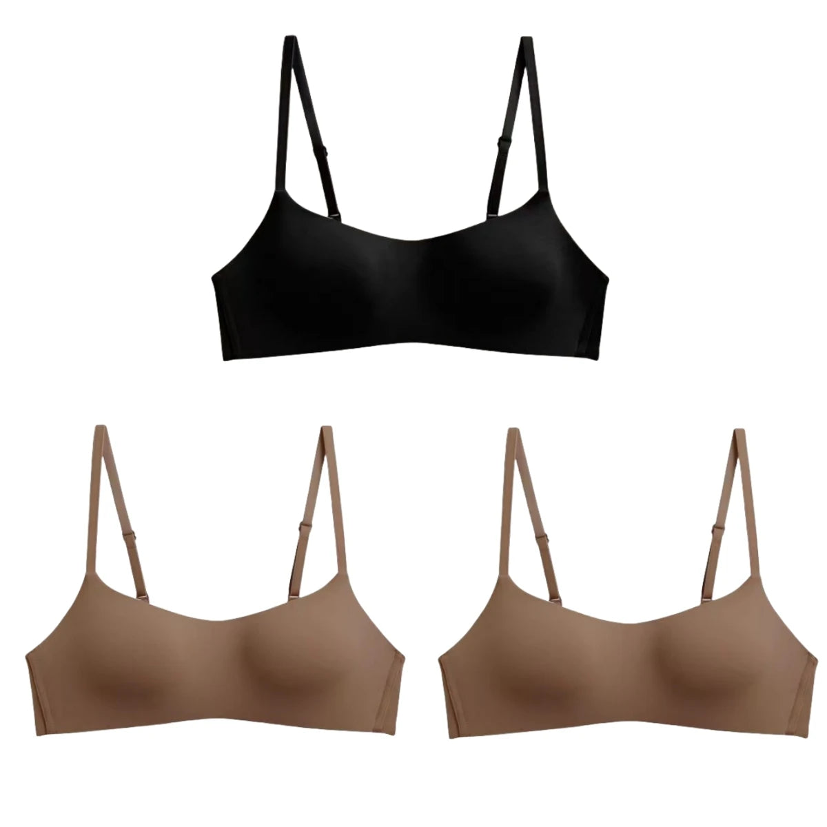 3Pcs/Lot Non-wire Push Up Bras For Women Seamless Underwear Female Sexy Lingerie 1/2 Cup Non-detachable Brassieres Aviola