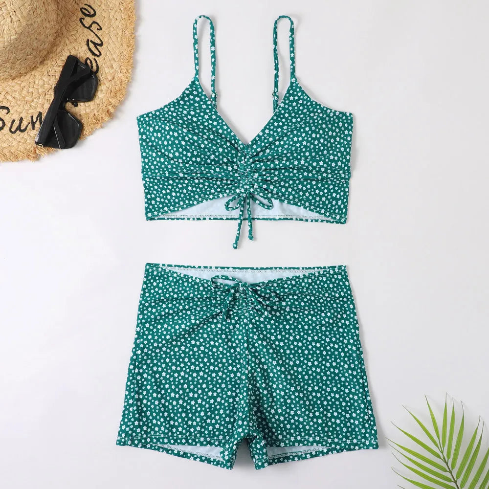 2025 High Waist Bikini Swimsuit Women Push Up Bikini Floral Swimsuit Print Bikini boxers Swimwear Swim Trunks Bathing Suit Aviola