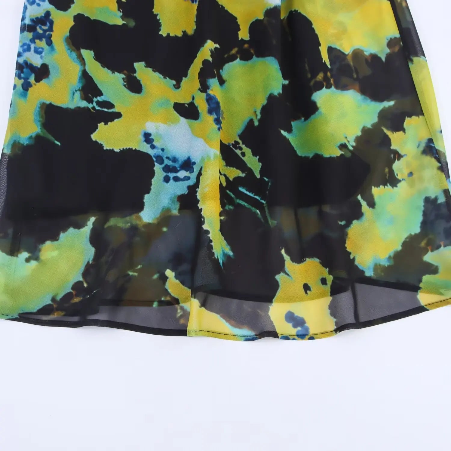 BM&MD&ZA2025 Women's Summer New Scarf Decorated Elegant Sexy Cowl Neck Sleeveless Wide Strap Long Printed Chiffon Dress Aviola