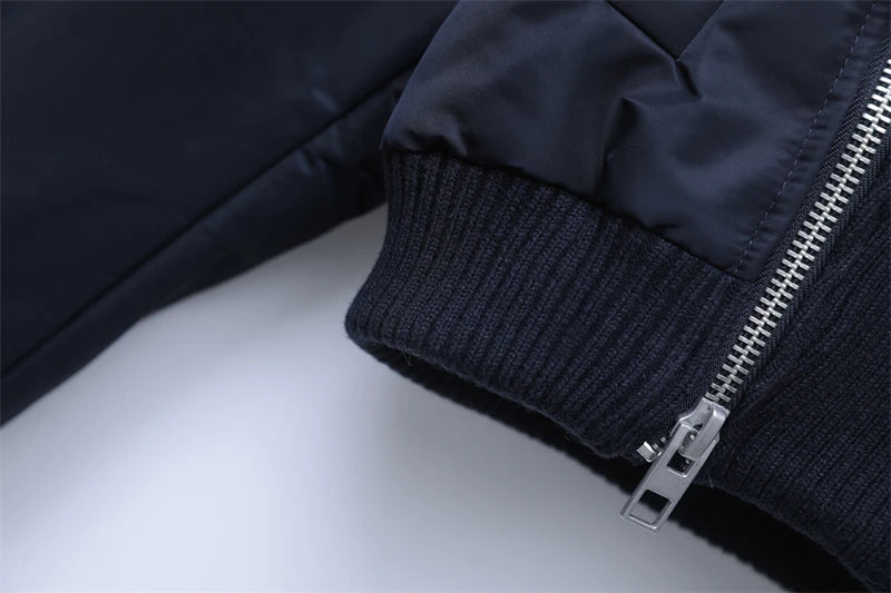 RARF 2024 new women's zipper stitching bomber jacket clip cotton jacket stitching women's top Aviola
