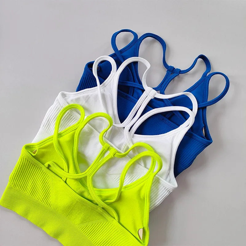 Women Breathable Sports Bra  Anti-sweat Fitness Top  Seamless Yoga Bra Gym Crop Top Brassiere Push Up Sport Bra Gym Workout Top Aviola
