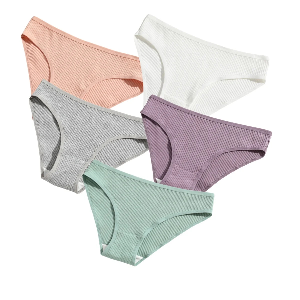 5Pcs/Set Women's Cotton Panties Sexy Underpants Solid Color Briefs Female Comfortable Stretch Soft Lingerie S-XXL Aviola