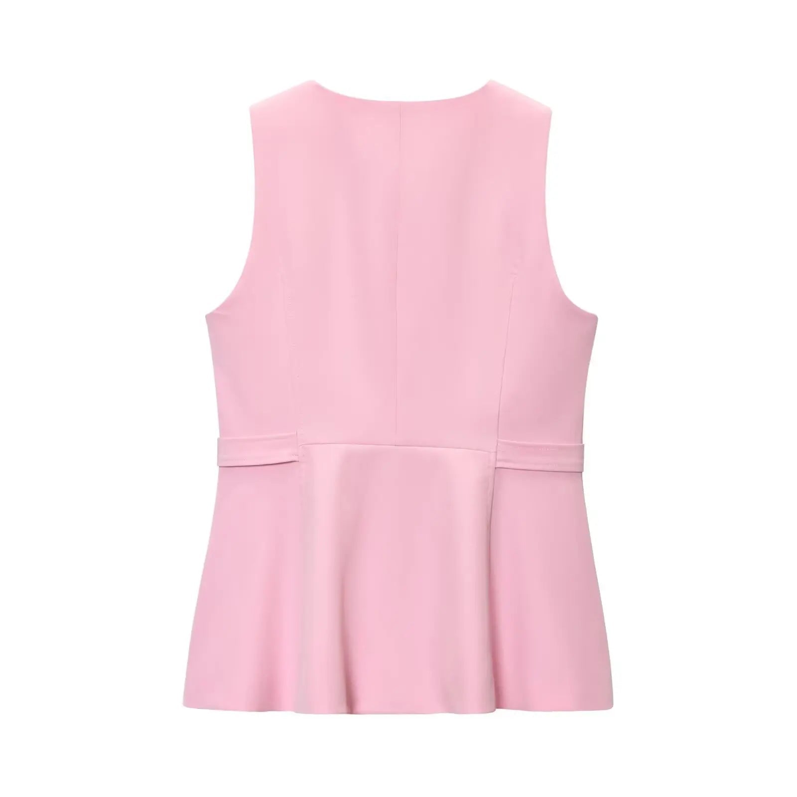 Elegant High Waist Slim Flared Pants Set with round Neck Sleeveless Vest Top And Short Skirt Hem for Women Aviola