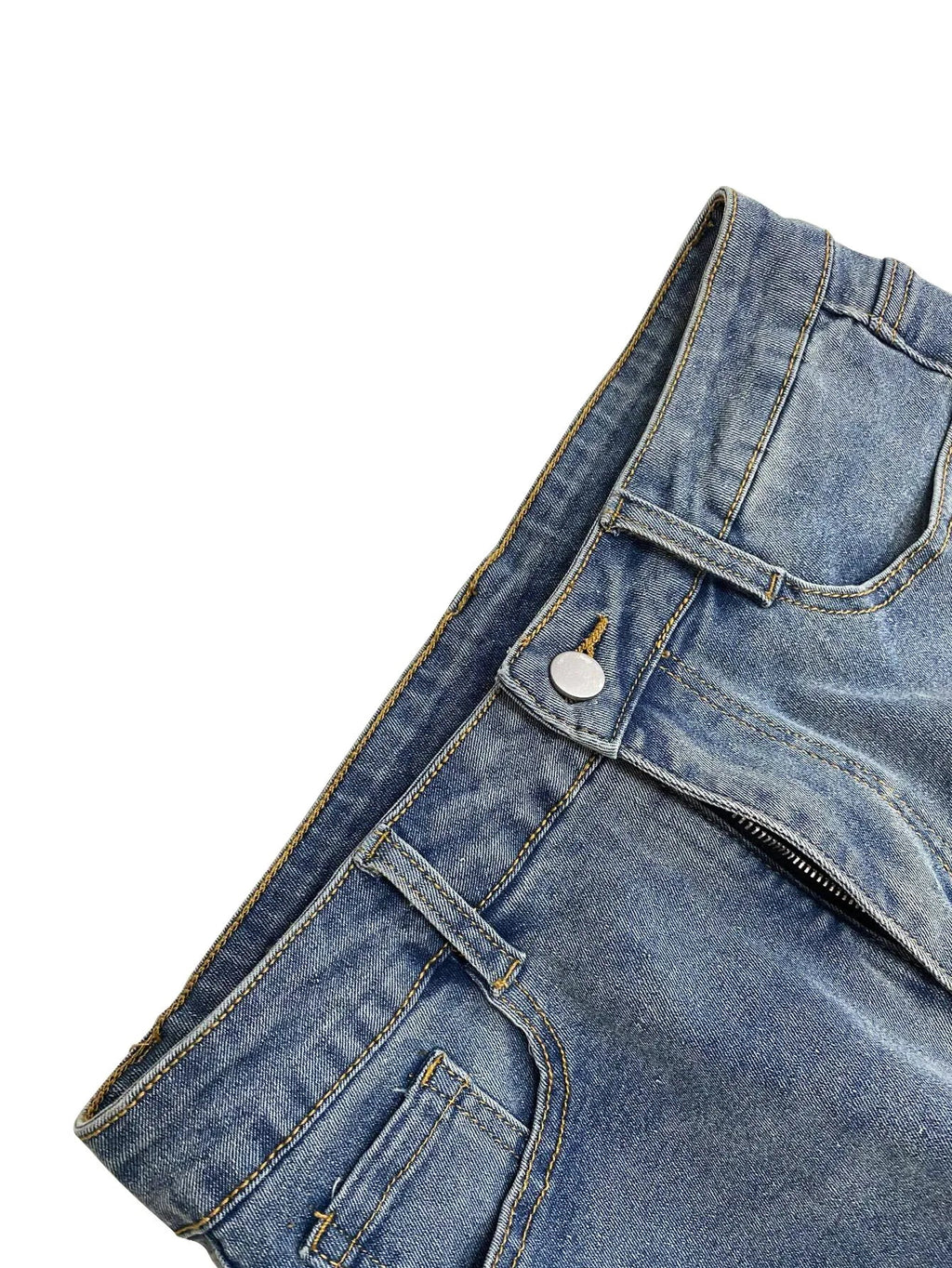 Jeans Denim Pants Women Straight Button Pockets High Waist Mom Floor Length Washed Distressed Strech Trousers 2025 Streetwear Aviola