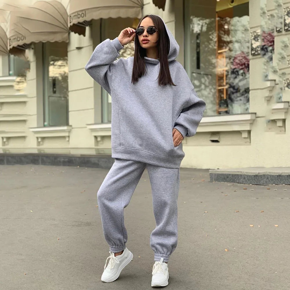 autumn tracksuit outfit set Women Two Piece Set hoodies Hooked Leisure Wide Leg Long Pants Sets Slim Fit Office Ladies Autumn Aviola