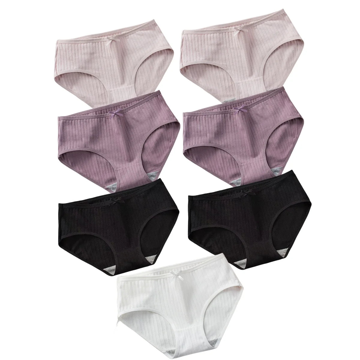 7Pcs/Set Cotton Panties Low Waist Briefs Women Sexy Lingerie Female Underpants Panty Solid Color Breathable Underwear Intimates Aviola