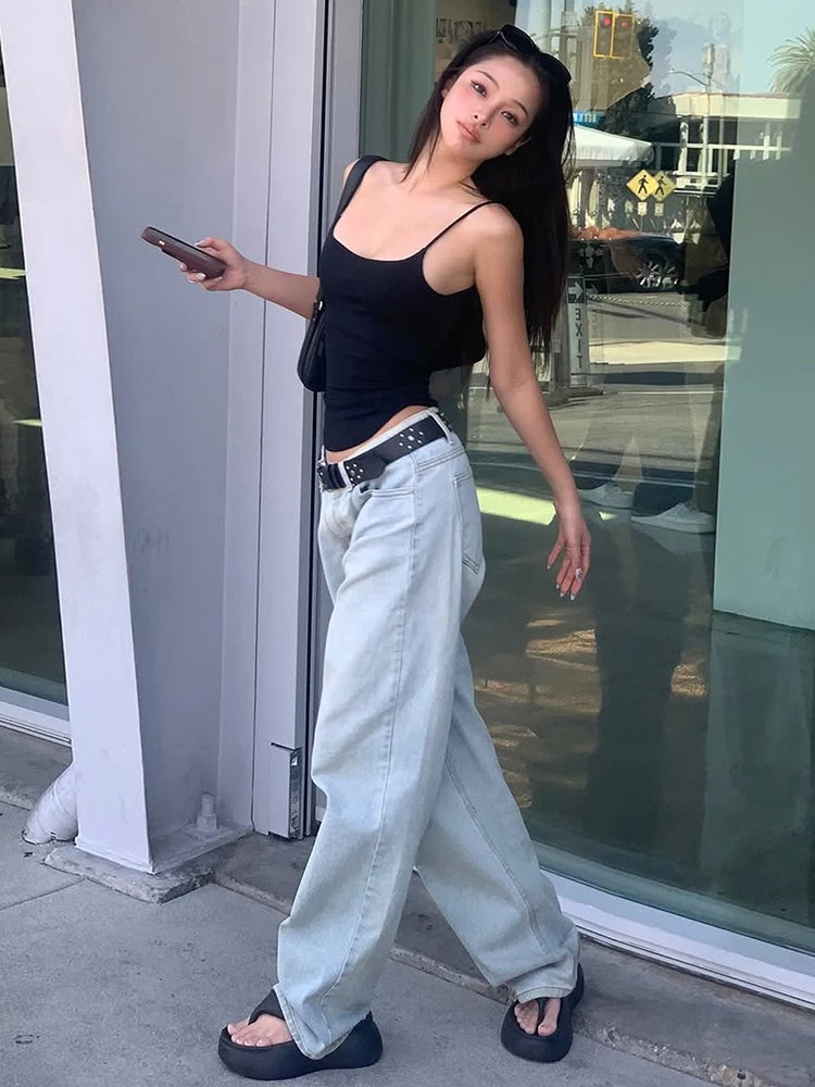 Nibber Low-Neck Camisole Women Irregular Hem Skinny High Elasticity Sleeveless Backless Daily Versatile Sexy Simple Mini Tops Aviola