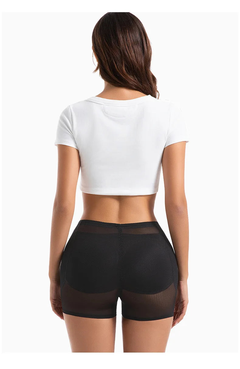 Women 4-Pad Butt Lifter Panties High Waist Tummy Control Shapewear Hip Enhancer Mesh Briefs Belly Slimming Body Shaper Shorts Aviola
