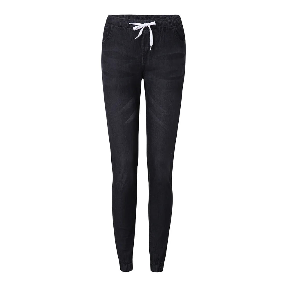 Pencil Denim Pants Women Jeans Ankle Length Pants Y2k Streetwear Spliced Pockets Mid Waist Washed Jean Skinny Casual Mom Aviola