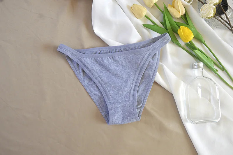 3Pcs/set Women Cotton Panties Female Mesh Underpants Solid Color Bikini Briefs Underwear Ladies Sexy Panty Girls Lingerie Aviola