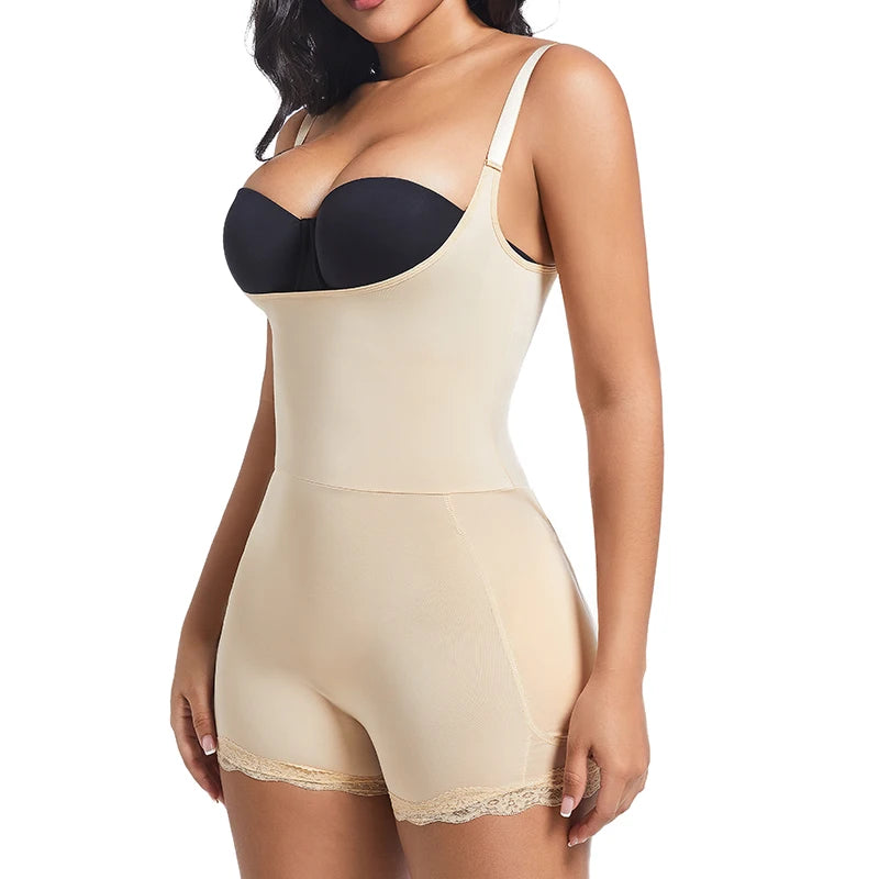 4-Pad Body Shaper Bodysuit for Women Adjustable Strap Tummy Control Shapewear Butt Lifter Hip Enhancer Slimming Waist Cincher Aviola