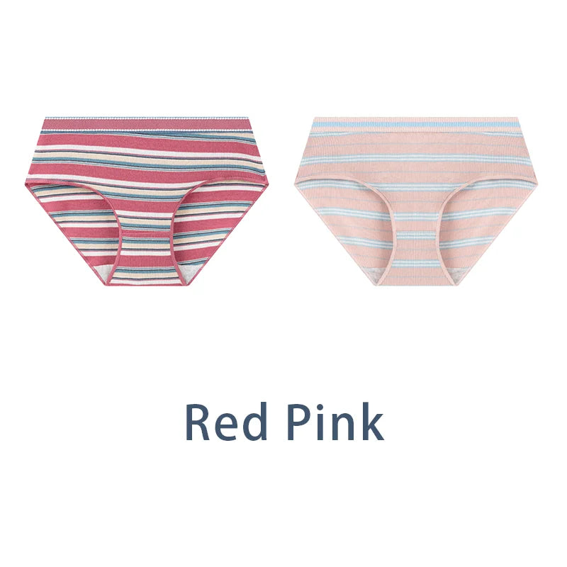 2PCS/Set Women Cotton Sexy Retro Panties Female Low Waist Underwear Classic Design Lingerie Girls Cute Briefs Aviola