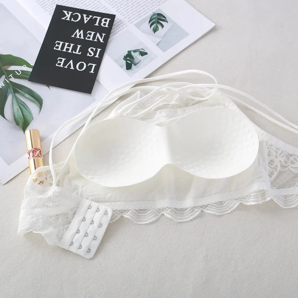 Lace Bra Tube Top For Women Non-wire Bra Tops Female Crop Top Cross Back Beauty Back Underwear Lace Bralette Lingerie Aviola