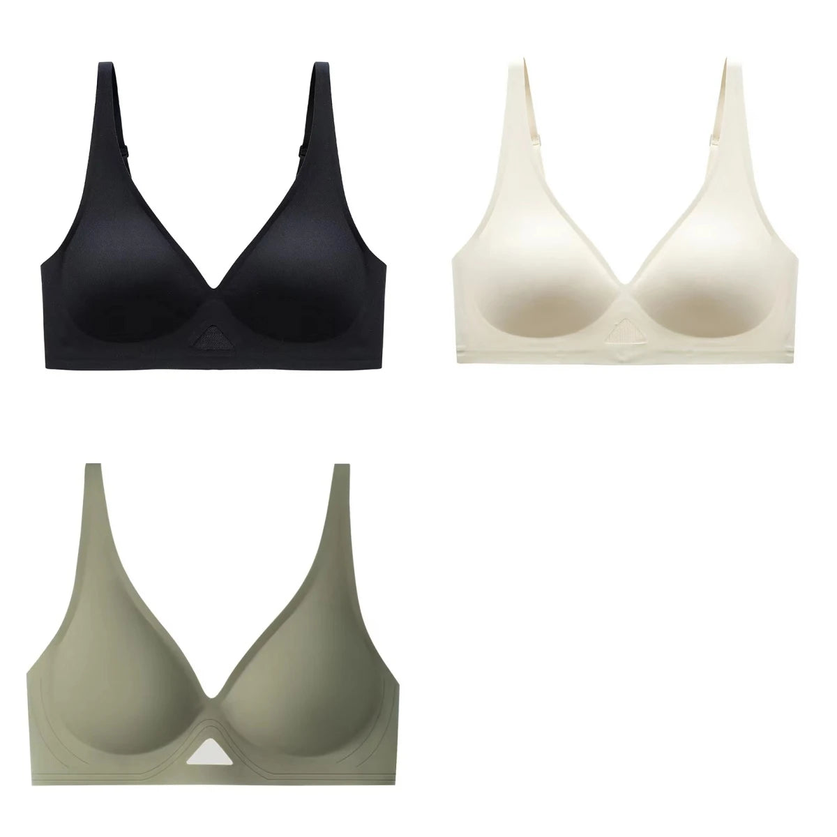 3pcs/Lot Seamless Bras for Women Push Up Brasiere Deep V Bralette Comfort Nonwire Underwear Female Invisible Bra Sexy Lingerie Aviola